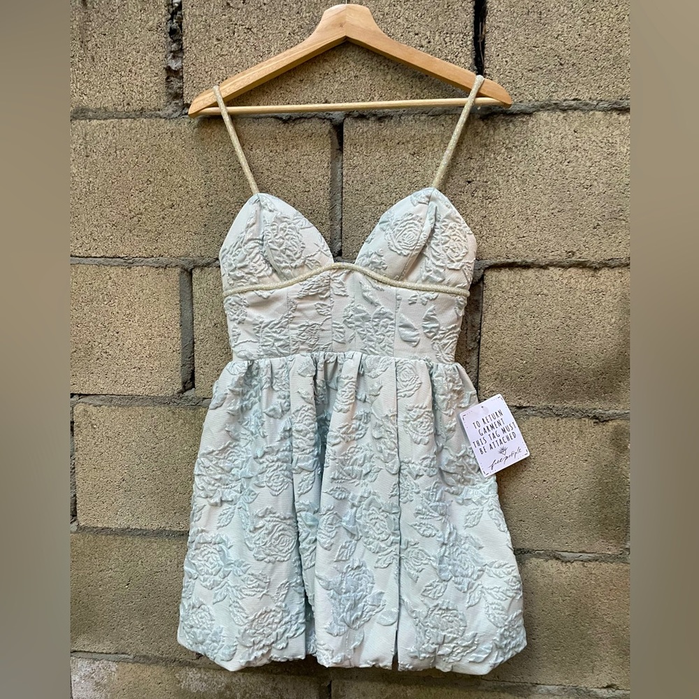 COPY - For Love and Lemons XS light blue and glitter dress (never worn)